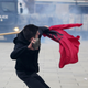 Image for article titled Photos: Protesters in Kosovo have set fire to government headquarters